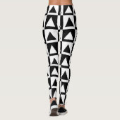 Leggings Rétro géométrique triangle noir et blanc (Dos)