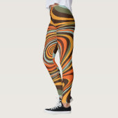 Leggings Retro Groovy Swirl Pattern 70s Psychedelic Vortex (Gauche)