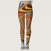 Leggings Retro Groovy Swirl Pattern 70s Psychedelic Vortex (Devant)