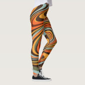 Leggings Retro Groovy Swirl Pattern 70s Psychedelic Vortex (Droite)