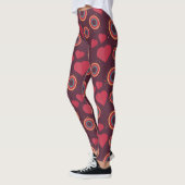 Leggings Retro Hearts and Circles Pattern (Gauche)