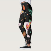 Leggings Retro Holiday Martinis avec Holly Berries (Gauche)