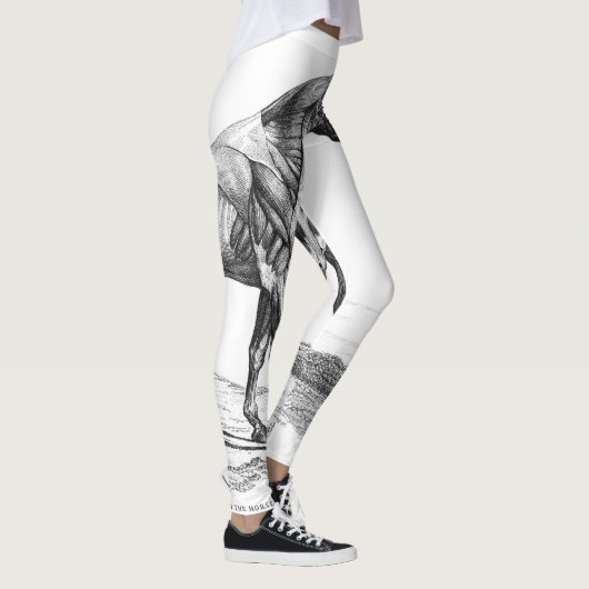 Leggings Rétro image d'anatomie de muscle de cheval (Droite)