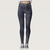 Leggings Retro Indigo Grey Texture artistique (Devant)