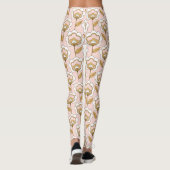 Leggings Retro Jardin rose motif floral (Dos)