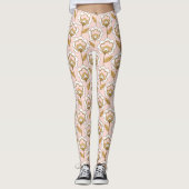 Leggings Retro Jardin rose motif floral (Devant)