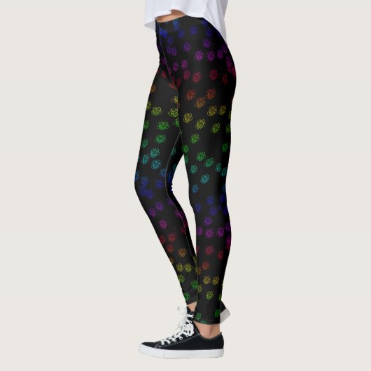 Leggings Retro les années 70 Pastel Arc-en-ciel imprimé sur (Gauche)