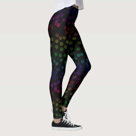 Leggings Retro les années 70 Pastel Arc-en-ciel imprimé sur (Droite)