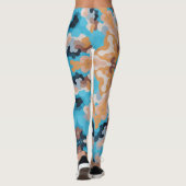 Leggings Rétro Mandala Bleu et orange (Dos)
