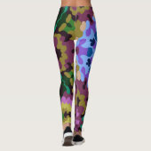 Leggings Rétro Mandala bleu violet et jaune (Dos)