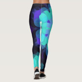 Leggings Retro Mandala Flower bleu violet et vert (Dos)