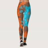 Leggings Retro Mandala Flower Blue et Orange (Dos)