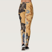 Leggings Retro Mandala Flower Blue Orange et Brown (Dos)