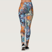 Leggings Rétro Mandala Orange Bleu et Jaune (Dos)