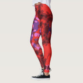 Leggings Rétro Mandala rouge et violet (Gauche)
