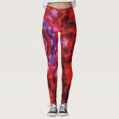 Leggings Rétro Mandala rouge et violet (Devant)