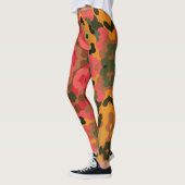 Leggings Rétro Mandala rouge orange et vert (Gauche)