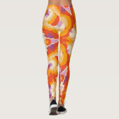 Leggings Rétro Mandala rouge orange violet et jaune (Dos)