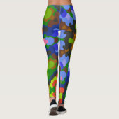 Leggings Rétro Mandala Vert bleu et rose (Dos)