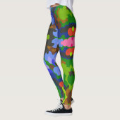 Leggings Rétro Mandala Vert bleu et rose (Gauche)