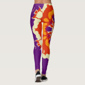 Leggings Rétro Mandala violet rouge et orange (Dos)