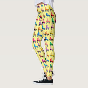 Leggings Rétro motif coloré de lames de rouleau