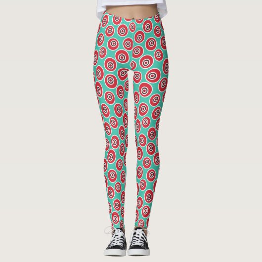 Leggings Rétro motif de conception graphique (Devant)