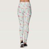 Leggings Rétro motif de Flamant rose (Dos)