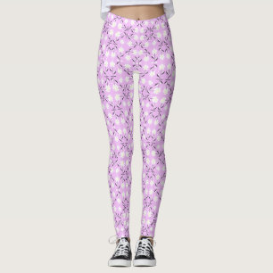 Leggings Retro, motif floral rose