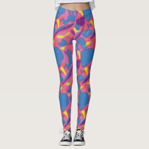 Leggings Rétro Néon Multicolore