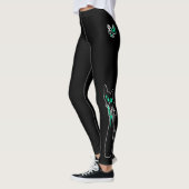 Leggings Retro Noir Cat Mint Vert Blanc (Gauche)