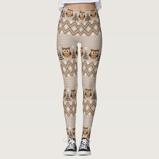 Leggings Retro Owl Conception de noeud (Devant)