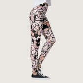 Leggings Retro Pastel Blush violet rose Mosaic Art Motif (Droite)