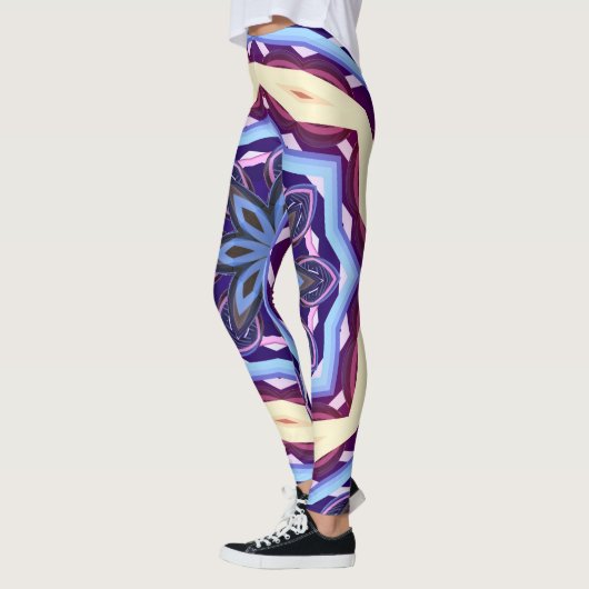 Leggings Retro Psychedelic Mandala Trippy Hippie Boho (Gauche)