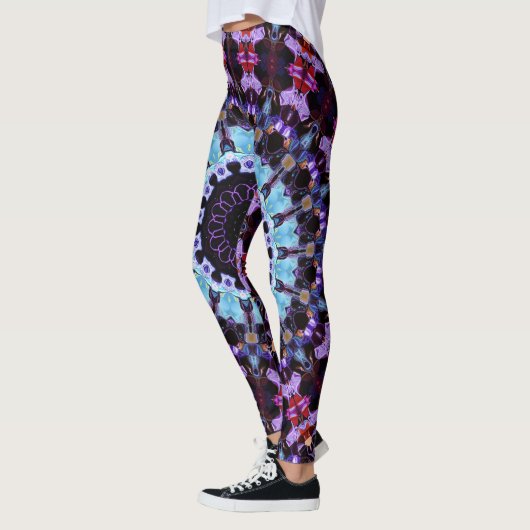 Leggings Retro Psychedelic Mandala Trippy Hippie Boho Chic (Gauche)