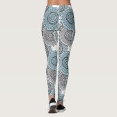 Leggings Rétro, rétro motif, bleu et gris, élégant (Dos)
