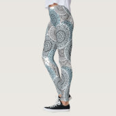 Leggings Rétro, rétro motif, bleu et gris, élégant (Gauche)