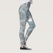 Leggings Rétro, rétro motif, bleu et gris, élégant (Droite)