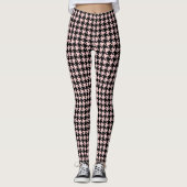 Leggings Rétro Rockabilly Rose et Noir à Carreaux (Devant)