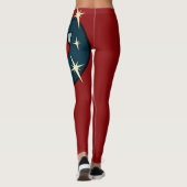 LEGGINGS RETRO ROCKET SHIP GRAPHIC RED LEGINGS (Dos)