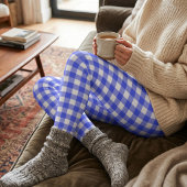 Leggings Rétro Sport Chic Carreaux Bleus