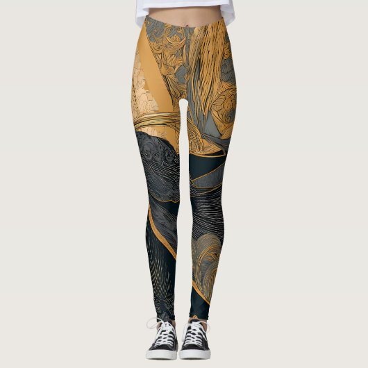Leggings Retro Sunshine Patterns – Bold Colorful (Devant)