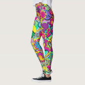 Leggings Retro Super FUN 60's Sixties Love Colorful Funky (Gauche)