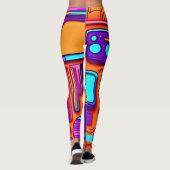 Leggings Retro Tech Pop : Nostalgic Gadget Collage (Dos)