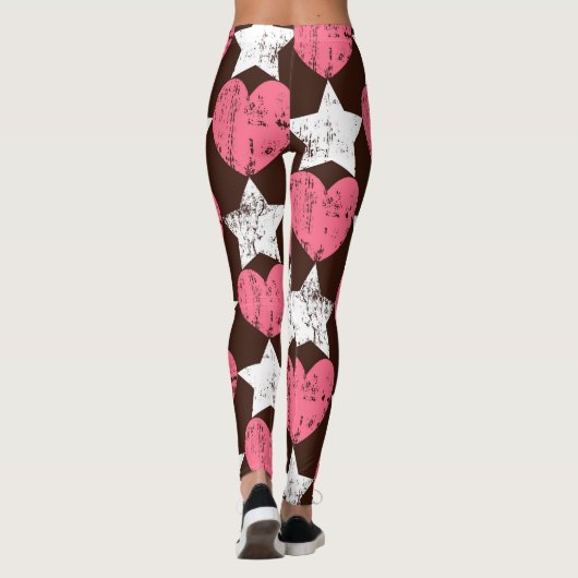 Leggings Retro Threadbare Hearts Stars Texture (Dos)