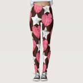 Leggings Retro Threadbare Hearts Stars Texture (Devant)