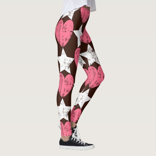 Leggings Retro Threadbare Hearts Stars Texture (Droite)