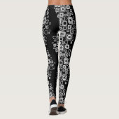 Leggings Rétros carrés noirs et blancs (Dos)