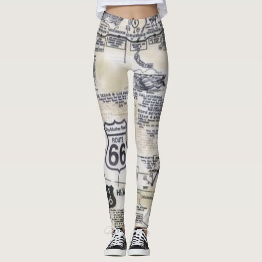 Leggings Rétros guêtres de style de l'itinéraire 66 (Devant)