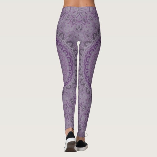 Leggings Rêve d'aquarelle Mandala dans les tons violets (Dos)